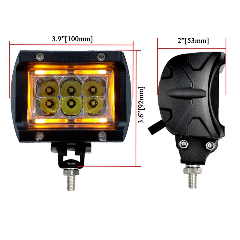 VISORAK 4 &quotдюймовые мотоциклетные светодиодный вождения светильник Offroad Amber
