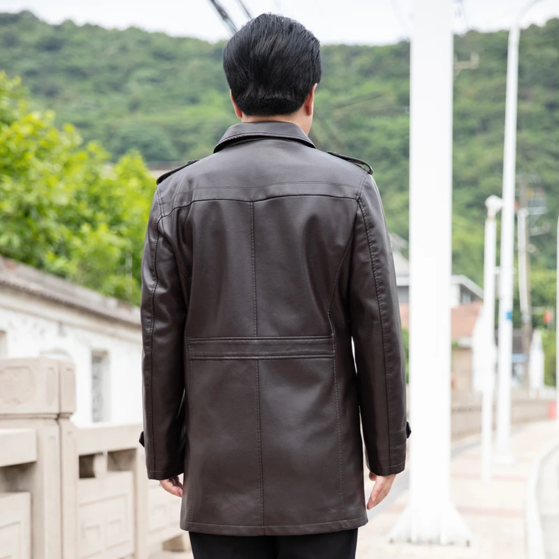 Бомбер мужской из натуральной овечьей кожи приталенная куртка-пилот в стиле