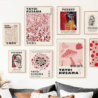 abstract picasso yayoi kusama pumpkin nordic poster and prints wall art canvas painting wall pictures for living room home decor