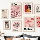 Абстрактный постер и принты Пикассо Yayoi Kusama с тыквой в скандинавском стиле, настенная живопись на холсте, настенные картины для гостиной, домашний декор