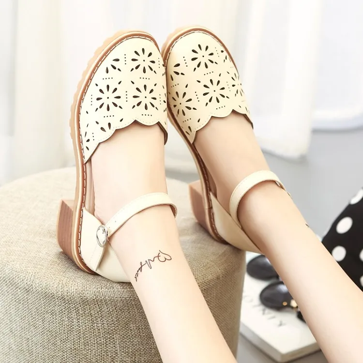 Сандалии на блочном каблуке Женская обувь Студенческая Дамская сандалия Mujer