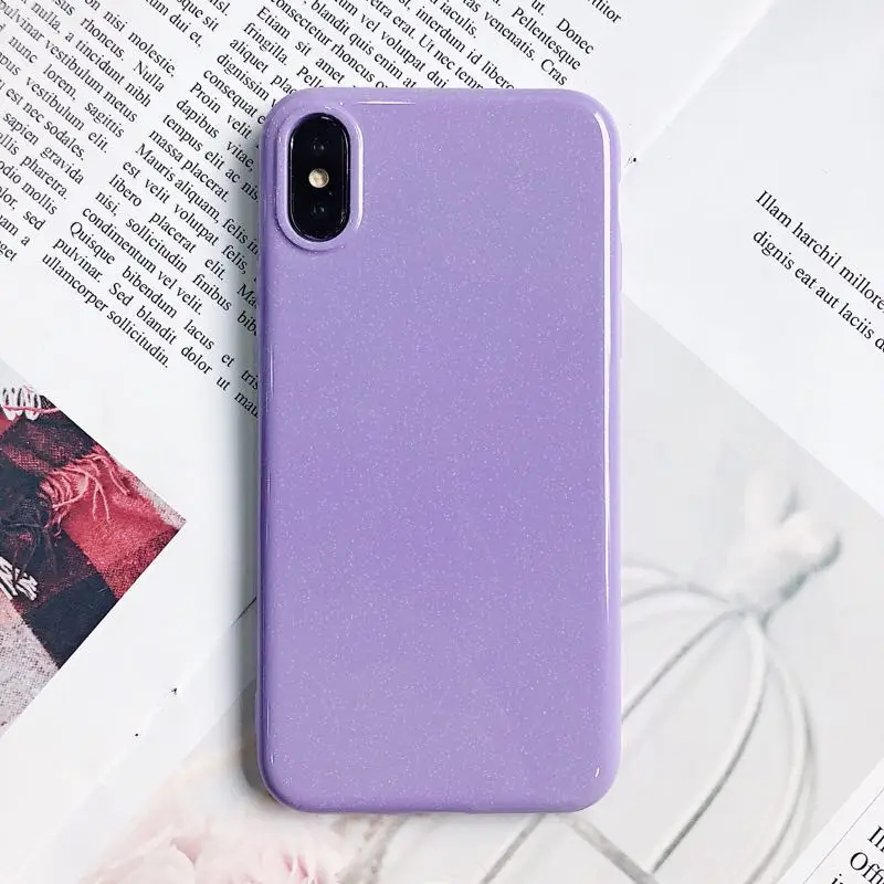 Purple Блестящие яркие чехлы для iPhone X XR XS Max 8 7 6 6S Plus из мягкого ТПУ для samsung Galaxy S10 S10e S9 S8 Plus S7 S6 Edge - Цвет: Purple