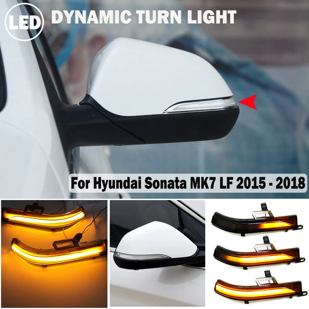 

2pcs For Hyundai Sonata MK7 LF 2015-2018 LED Blinker Dynamic Turn Signal Light Side Mirror Repeater Blinker Light