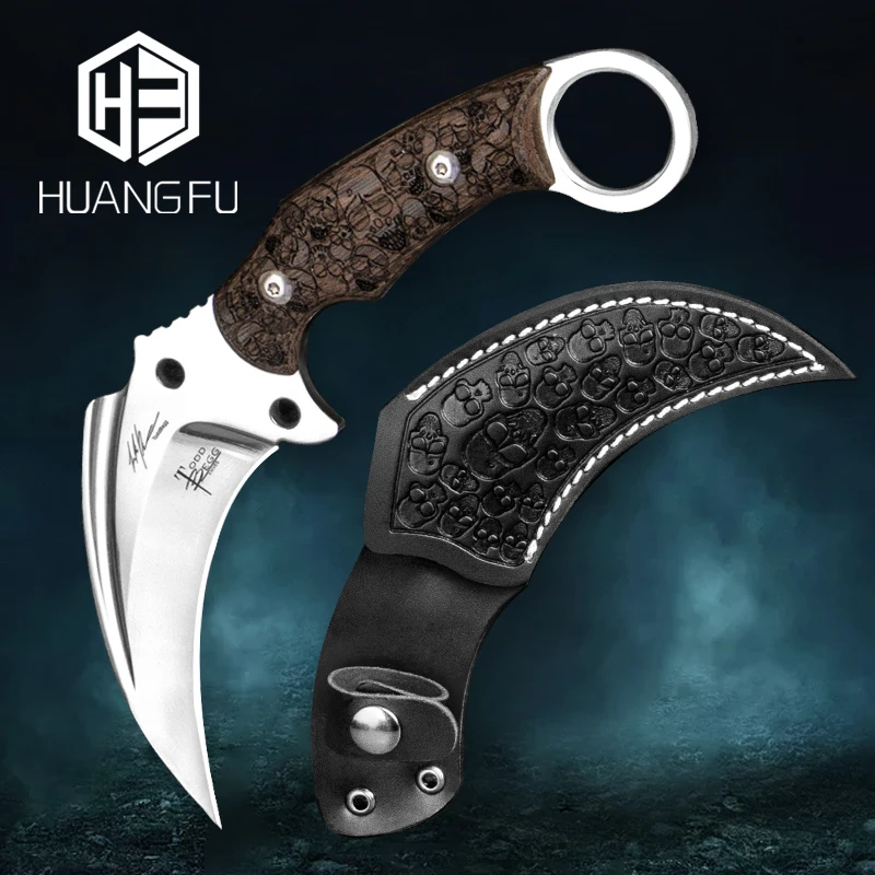 HUANGFU D2 стали для когтеобразного ножа Скорпион рог нож Открытый Отдых Джунгли