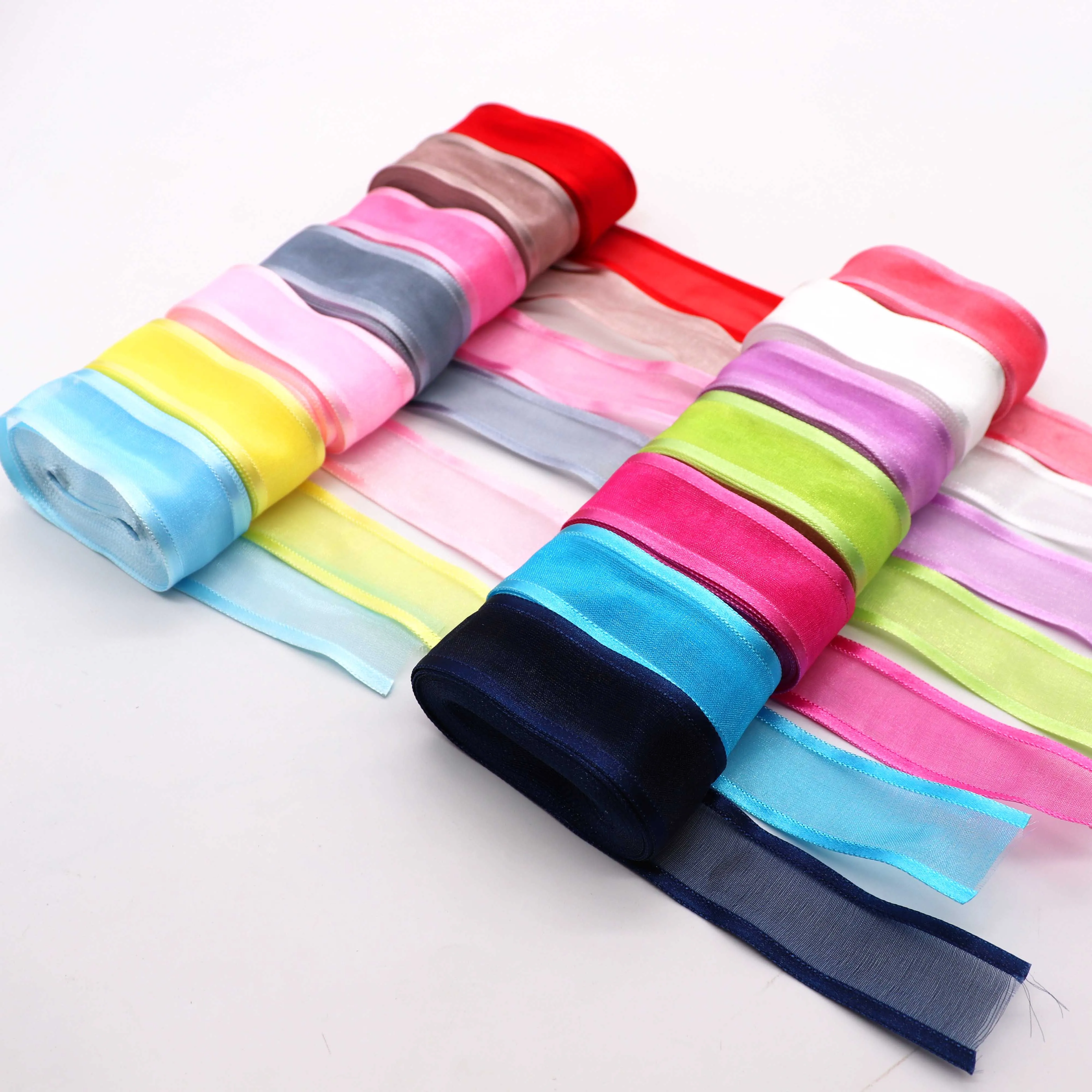 Атласная лента из органзы для края 5 м 25 мм украшения свадебной вечеринки ручная