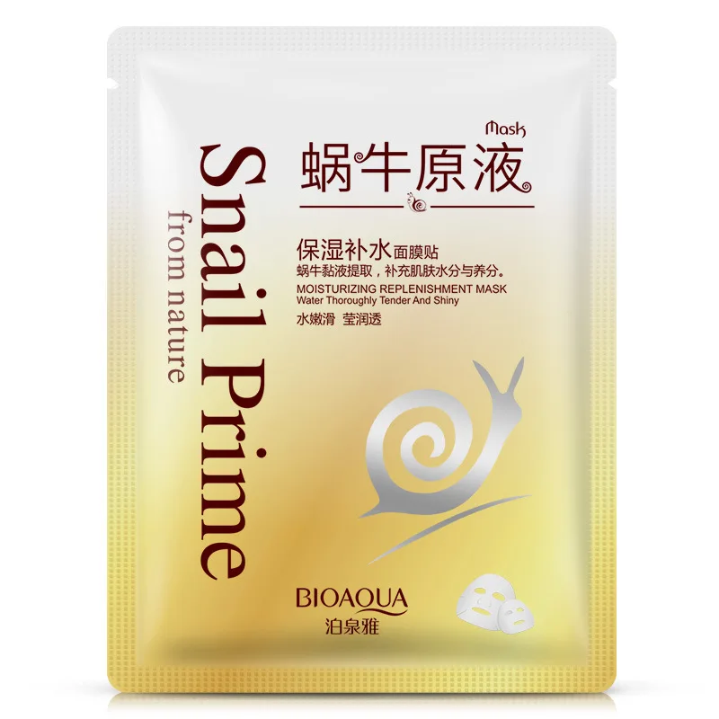 

Bioaqua Snail Prime Dope Nature Face Masks Moisturizing Whitening Anti Aging Wrinkle Shrink Pore Skin Care Wrapped Facial Mask