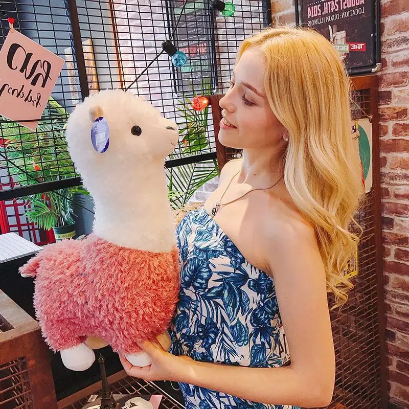 Плюшевая игрушка-альпакасо 55 см милая игрушка-альпака мягкая плюшевая