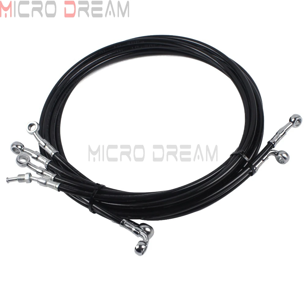 Замена 10-1" Руль черная верхняя линия тормозного кабеля комплект для Harley Touring ABS модели- Street Road King Glide