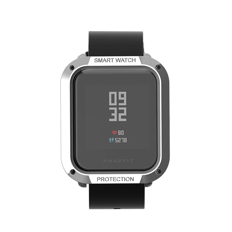 Plating Silver Чехол для часов SIKAI PU для Xiaomi Bip BIT PACE Lite Youth Watch Cover Военная защитная оболочка для часов Huami Amazfit Bit - Цвет ремешка: Plating Silver