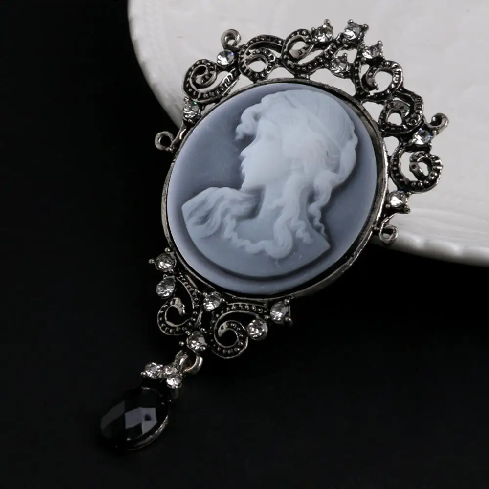 Винтажная викторианская Камея Брошь булавка кулон элегантные женские вечерние