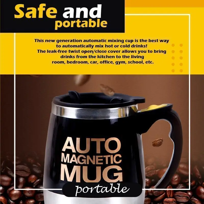 Stainless Steel Upgrade Magnetized Mixing Cup Mug Milk Mixing Mugs
Electric Lazy Smart Shaker Coffee Cup