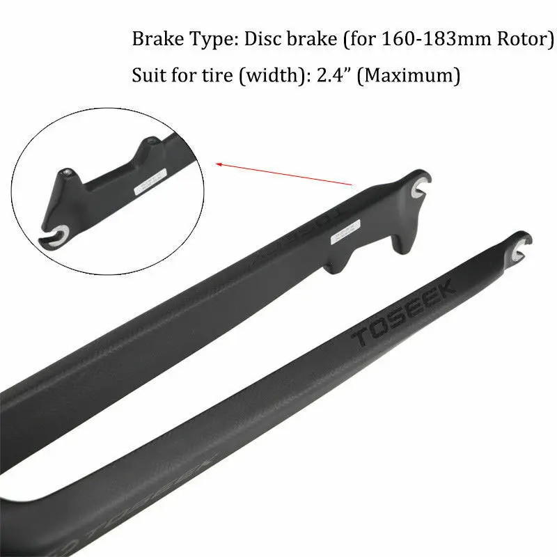TOSEEK углеродное волокно MTB вилка горный велосипед жесткий прямой дисковый тормоз