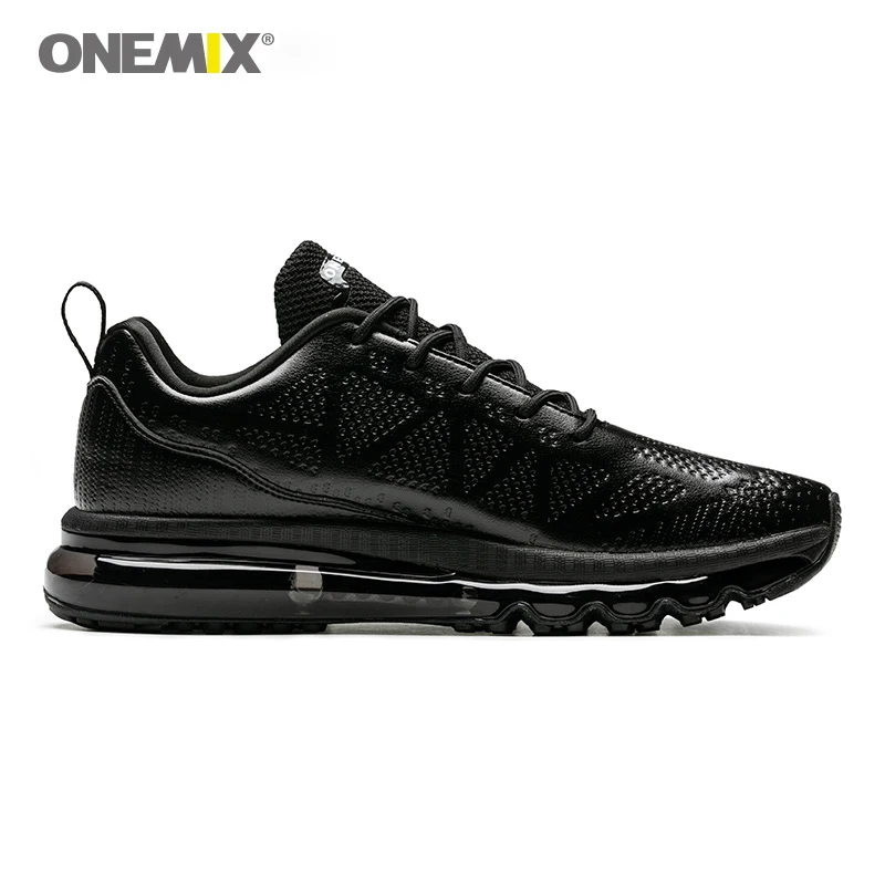 ONEMIX Men's Black Dedicated Air Cushion Running Shoes Outdoor Jogging Damping Sneakers Fitness Trainers Breathable Sports Shoes