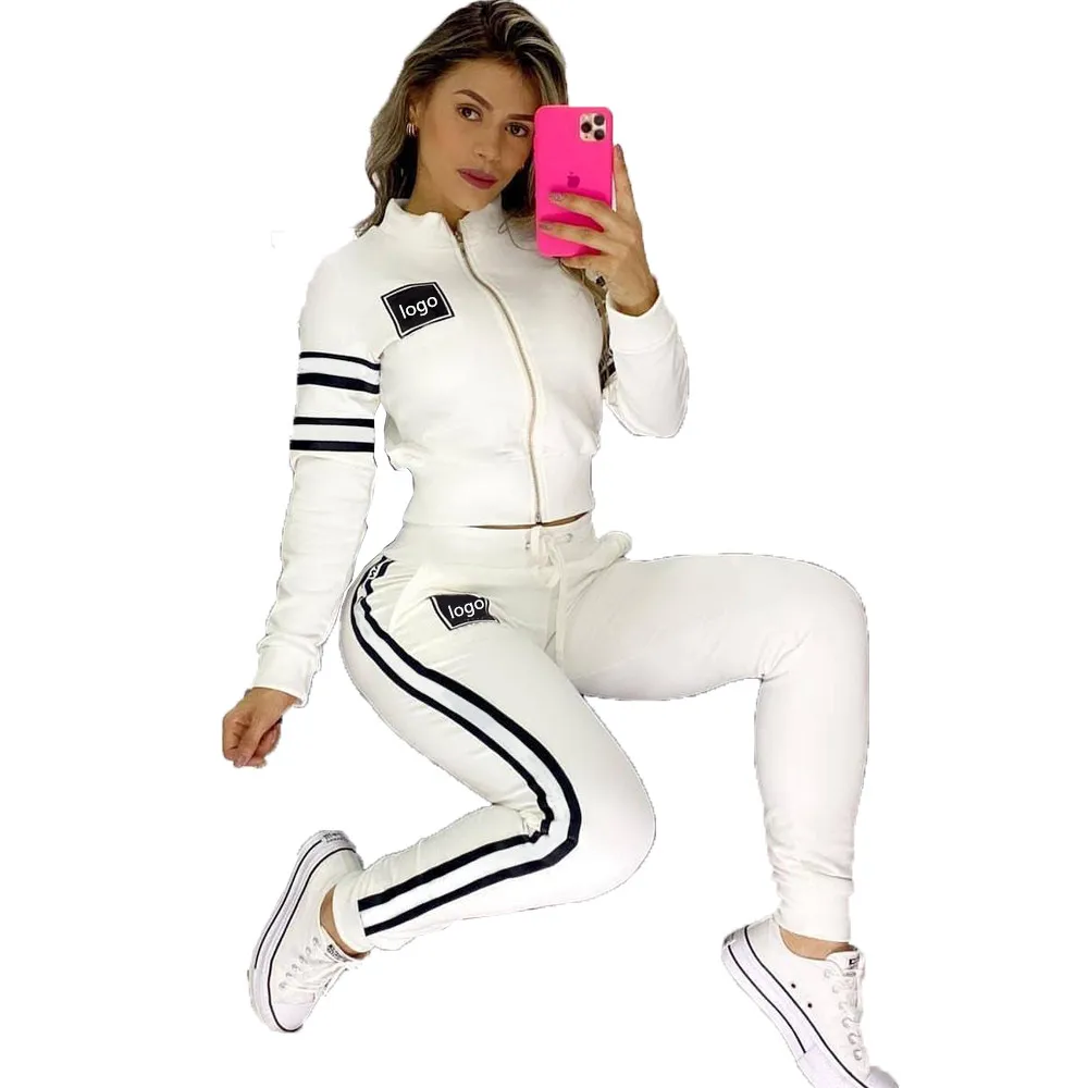 

Новинка 2021, женские осенние брюки FULONG с длинным рукавом, спортивный костюм для отдыха и фитнеса из двух предметов, на молнии, с карманами и бо...