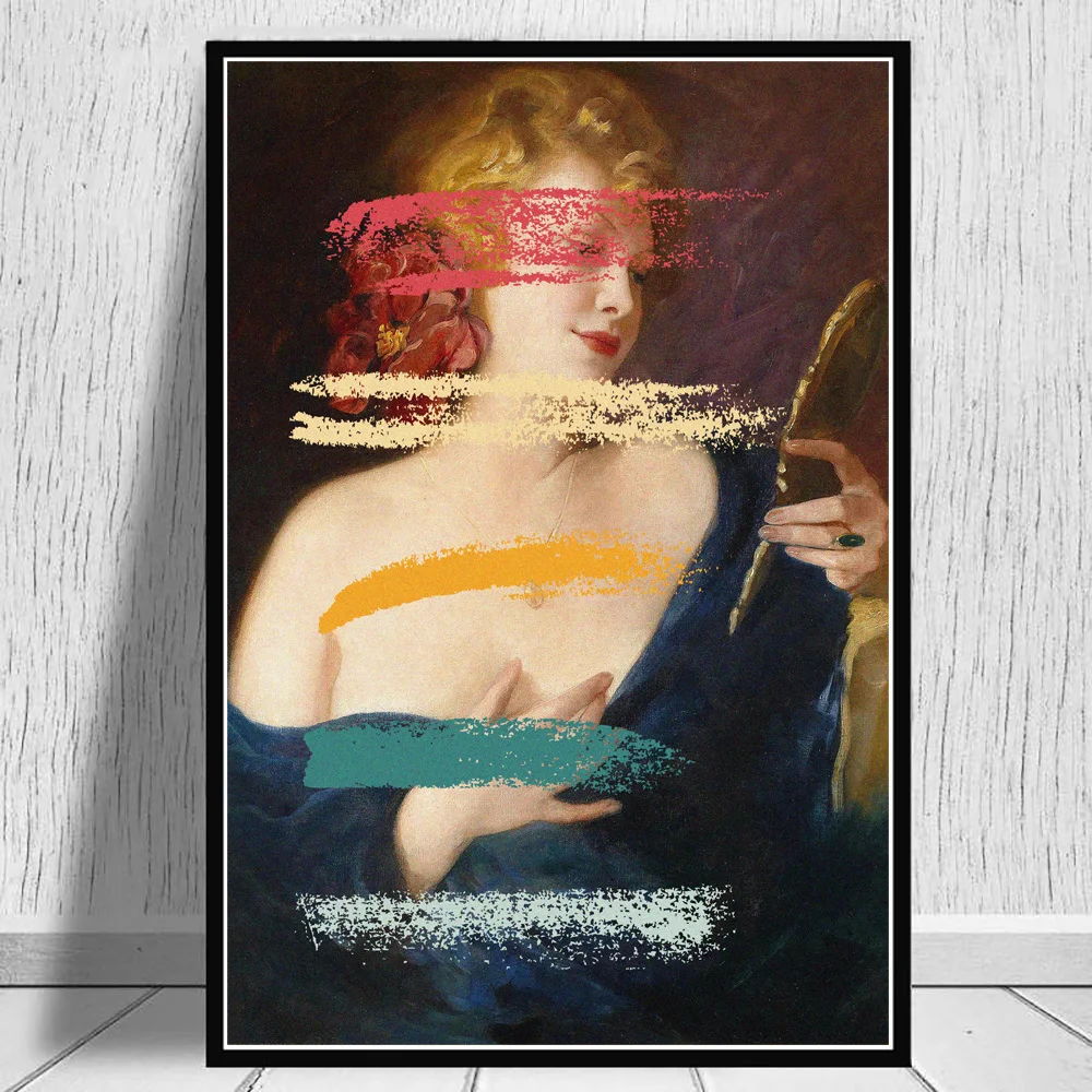 

Classic Naked Woman Abstract Oil Painting On Canvas Wall Art Retro Figure Poster And Prints Picture For Living Room Decoration