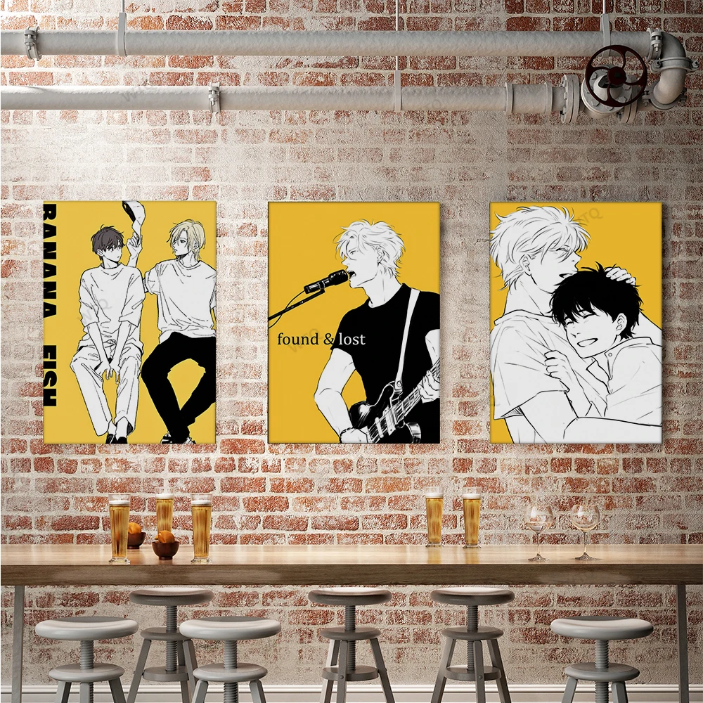 WTQ Банановая рыба японские аниме плакаты живопись на холсте мультфильмы