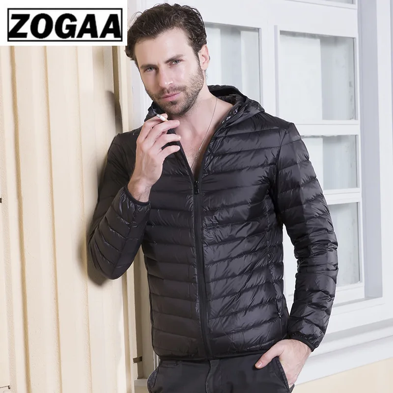ZOGAA бренд пуховики на белом утином пуху Куртки мужские осень зимнее теплое пальто