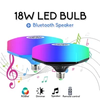 smart bluetooth led light bulb rgbw e27 18w 4 0 audio speakers lamp dimmable wireless music bulb color changing ambient lighting