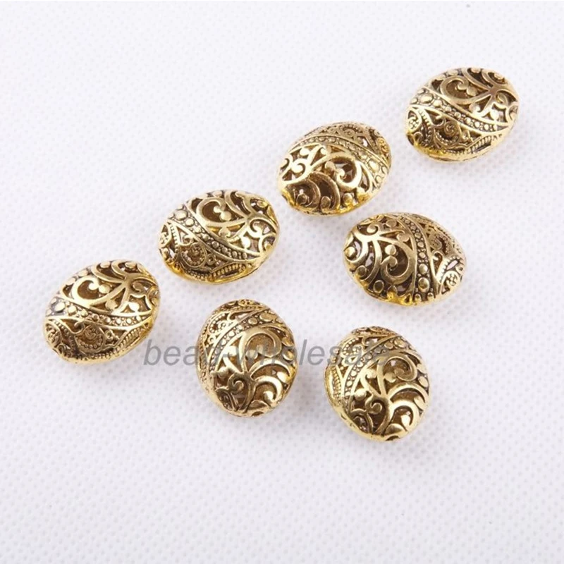 Овальные металлические бусины для рукоделия изготовление ювелирных изделий