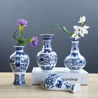 creative chinese style blue and white porcelain wall hanging vase hydroponic flower wall decoration living room home furnishings