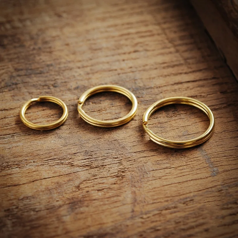 Брелок из чистой латуни ручной работы металлический медный двухслойный круглый