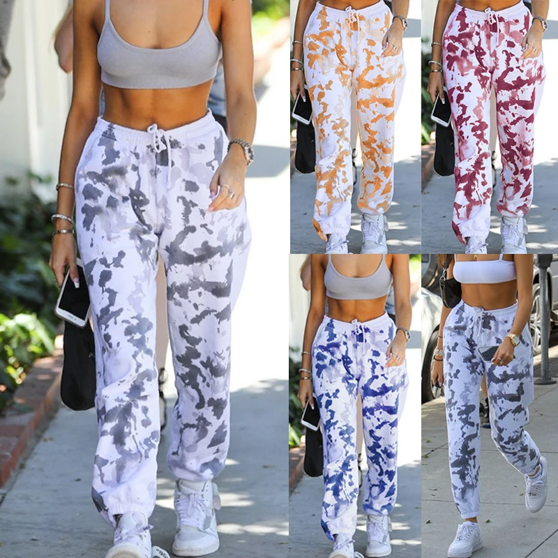 

Sweatpants 2020 Casual Loose Elastic Waist Harem Pants Tie Dye Fashion Hip Hop High Waist Trousers Loose Pants Jogger Women