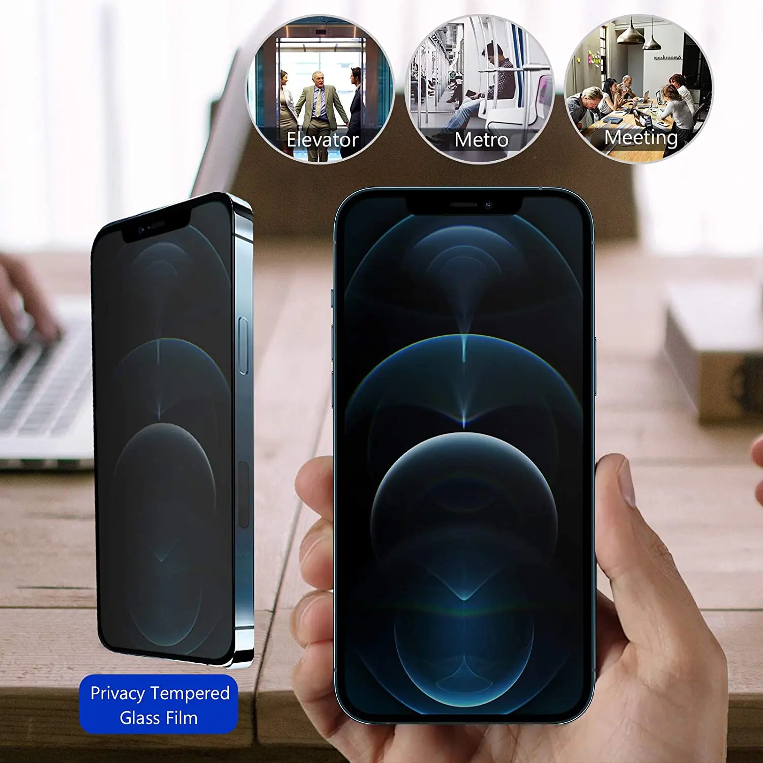 

Anti-Spying Tempered Glass Screen Film for Apple iPhone 12 Pro Max 6.7 Inch 2020 On Privacy Screen Protector iPhone 12 Pro Max