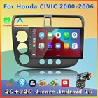 Автомагнитола 2 din, экран android, автомобильное радио, мультимедийный стерео плеер, беспроводной Carplay, Автомобильный GPS для Honda CIVIC 2000, 2001, 2002-2006