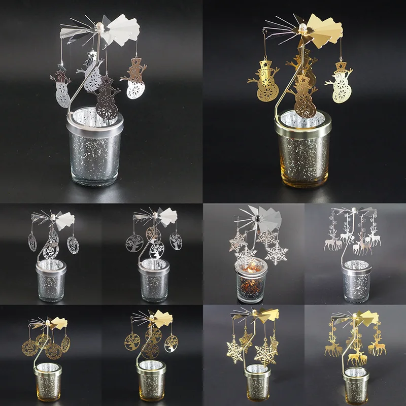 Рождественский вращающийся подсвечник рождественские украшения для дома