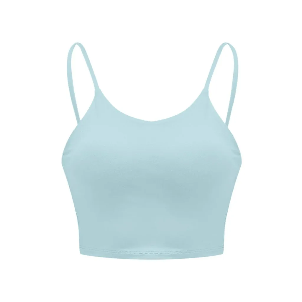 

2020 New Women Fashion Sleeveless Vest Comfortable Coat Ladies Casual Chest Pad Movement Short Tank Tops Sleepwear Underwear
