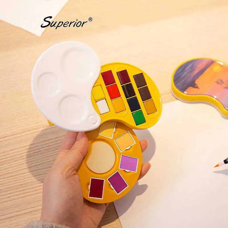 Улучшенный мини-набор однотонных красок для воды портативная водная цветная