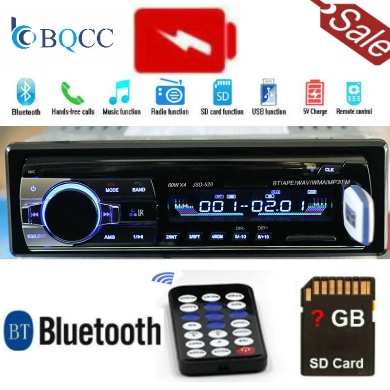 Радио автомобильный Bluetooth стерео MP3 аудио плеер 5 в зарядное устройство FM/USB/SD/AUX