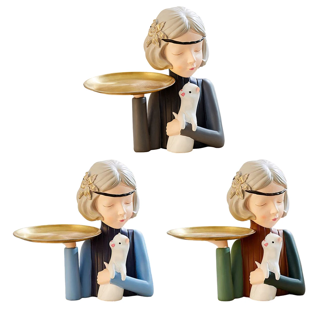 

Modern Girl Resin Art Statue Women Free Standing Sculpture Table Figurine