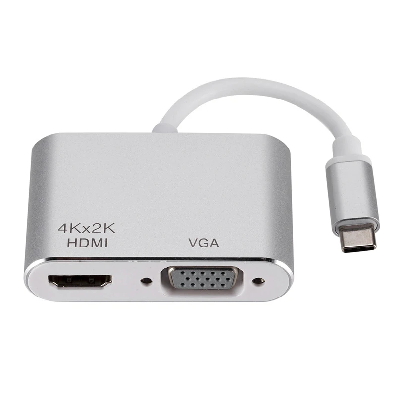 

Переходник RISE-Type C к Hdmi Vga, адаптер типа C, док-станция Usb-C к Hdmi 4K Vga Hd, конвертер для телефона, Chromebook, Lapto