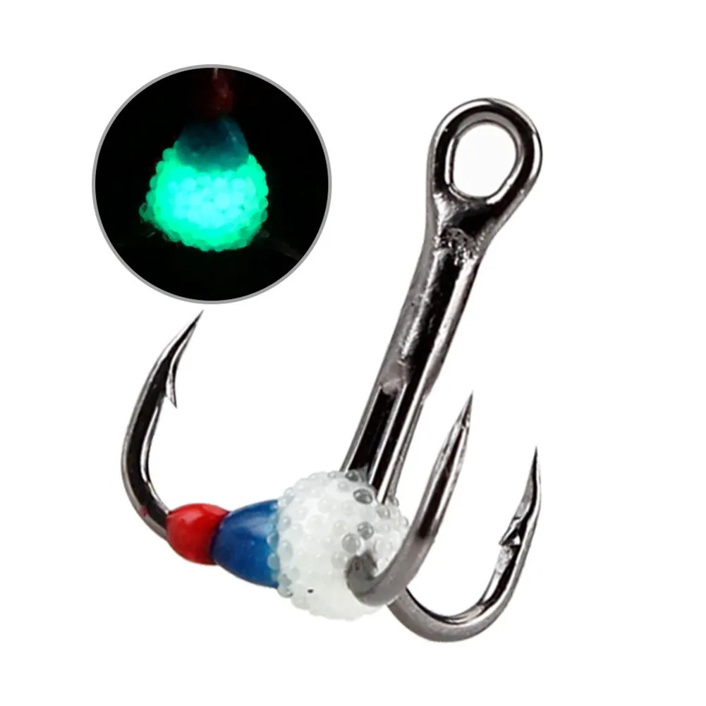 

5 Pcs Newly 6# 8# 10# 14# High Carbon Steel Winter Ice Fishing Hooks With Plastic Case Three-jaw Hook Outdoor Fishing Tackle
