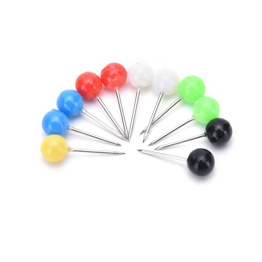 

wholesale 100pcs/pack colorful kintted Pearl light locating pins patchwork sewing pins positioning needle garment accessory DIY