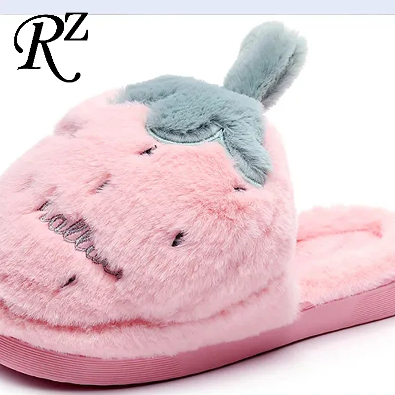 

Strawberry home slippers Cute Winter House Slippers Sweet Furry Slippers For Women Couple indoor slippers soft fluffy slippers