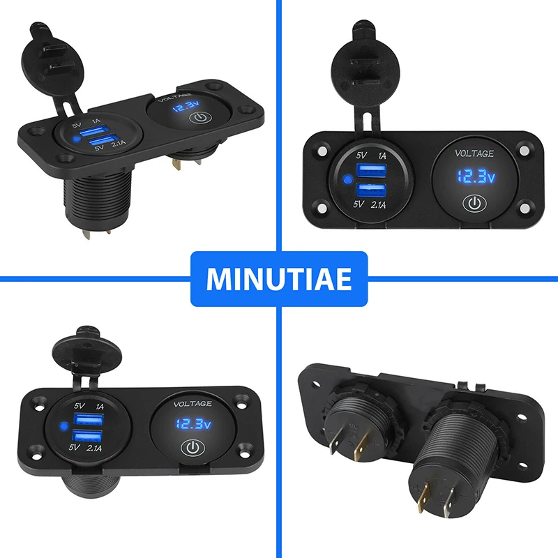 Двойной USB Зарядное устройство для подключения к розетке Панель 12 24V