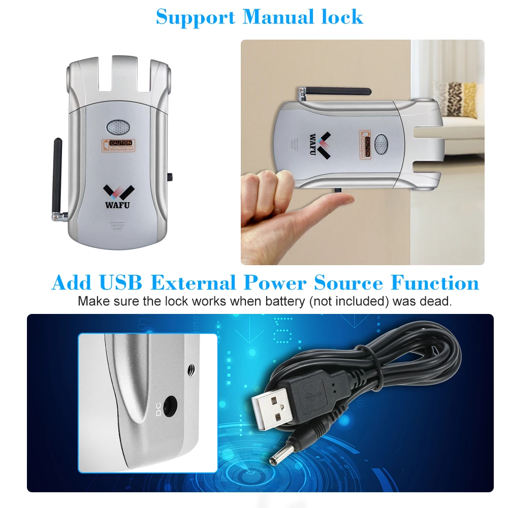 WAFU 008 дверной замок беспроводной пульт дистанционного управления Невидимый