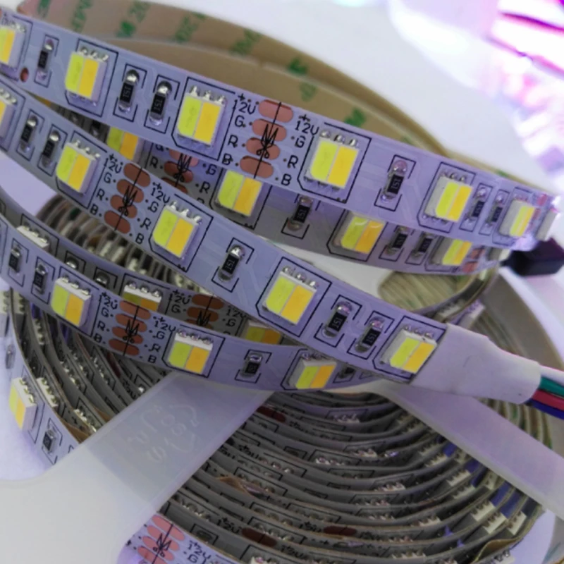 New Led CW WW Strip DC 12V 5050 Smd 5m/Roll 60 beads Per Meter White Warm 2 in 1 LED String Ribbon Light Home Use | Лампы и освещение