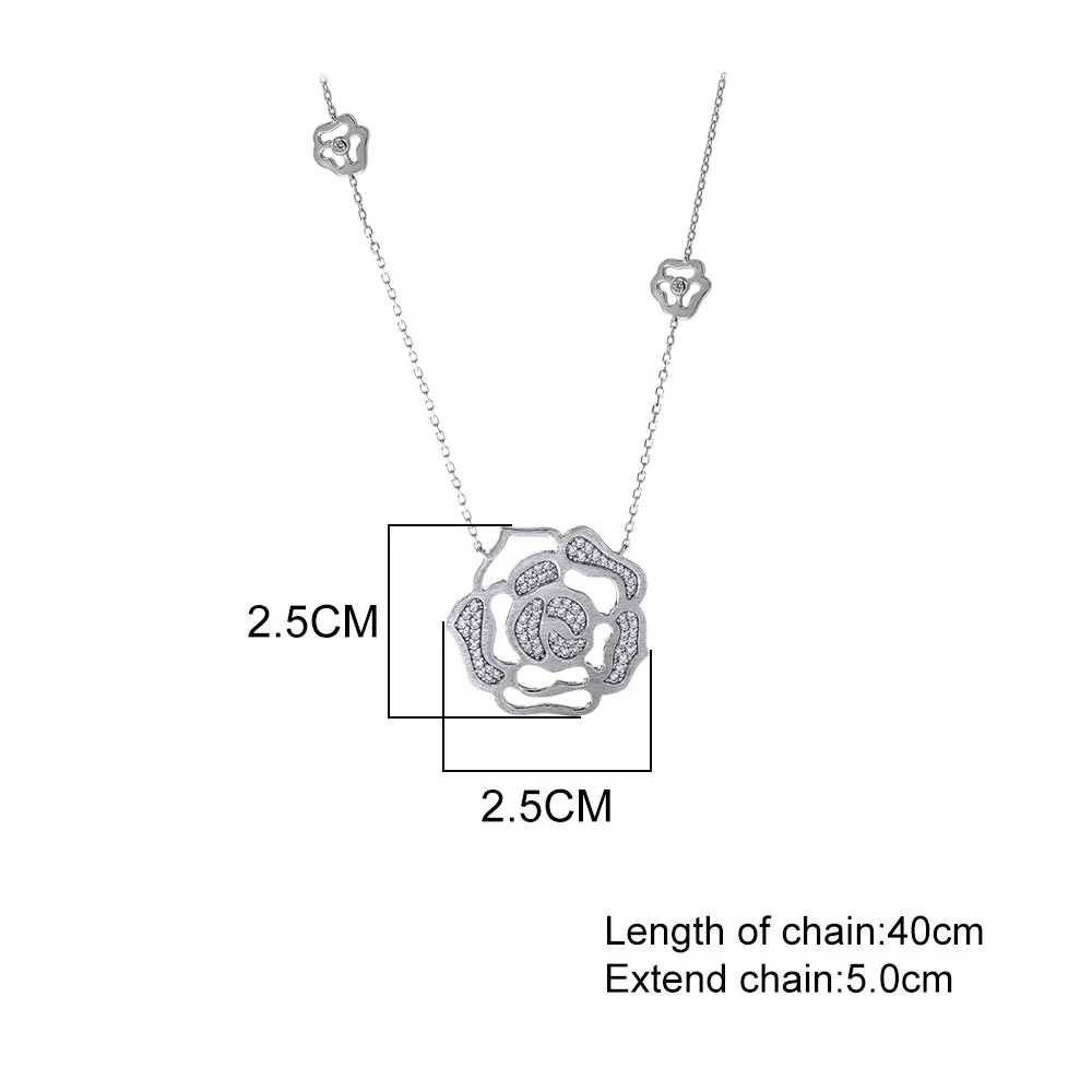 

Viennois Popular Hollow Out Short Necklace Cubic Zirconia Flower Design Necklace For Women Korean Style Necklace Fashion Jewelry