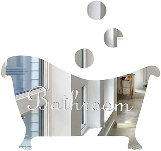 3D зеркала стены Стикеры Ванная комната двери вход для входа в обои настенные