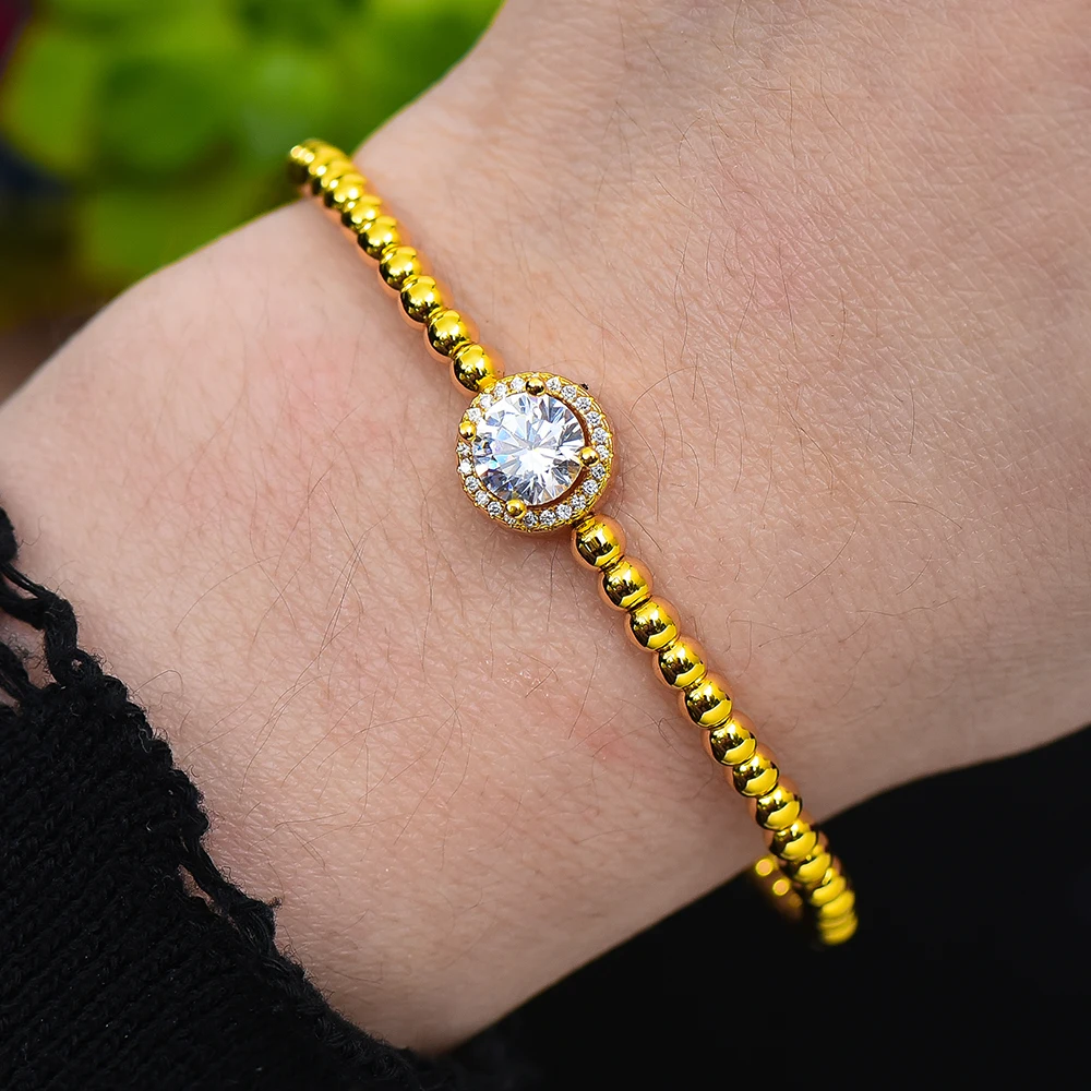 

missvikki High Quality Romantic Luxury Fashion Shiny Open Bangle for Women Wedding Engagement Party Show Jewelry Clear Big CZ