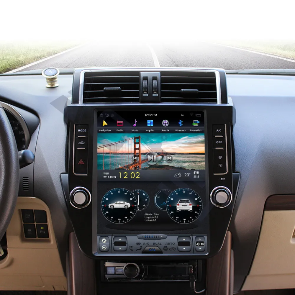 Автомобильный GPS-навигатор PX6 в стиле Tesla Android 8 1 wifi для TOYOTA LAND CRUISER Prado 150 14-17 дюймов