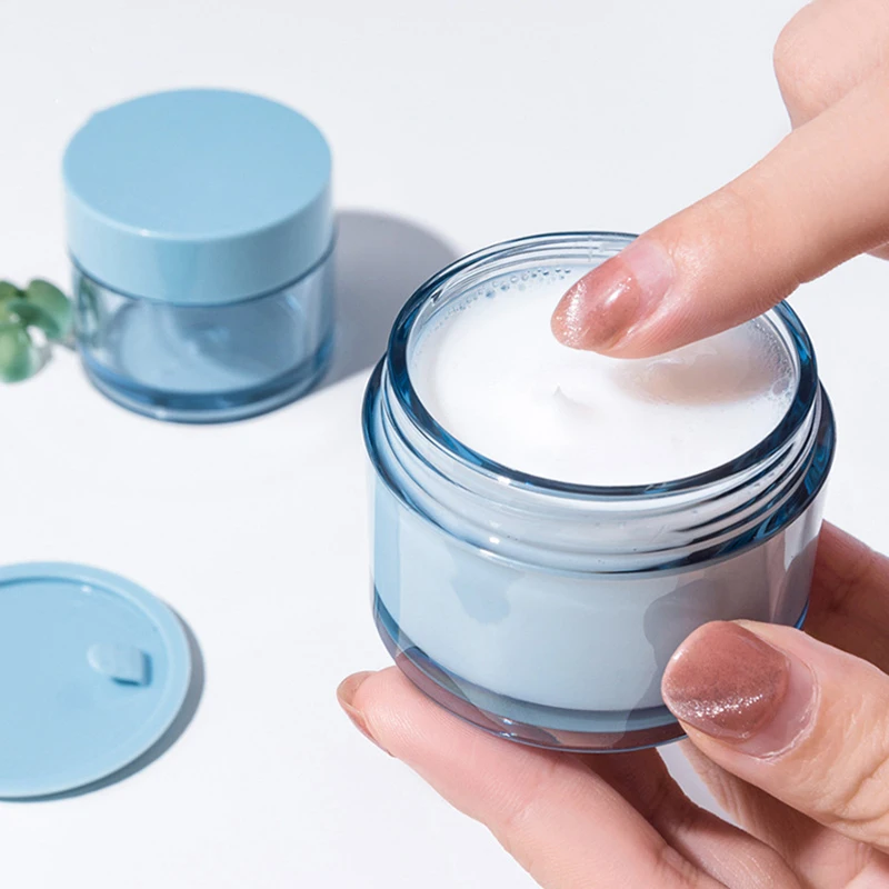 

Plastic Jars Empty Blue Small Container Jar 10ml, 20ml, 30ml Travel Containers with Sealed Lids For Face Hand Body Cream