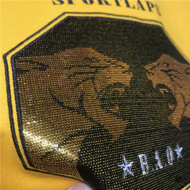 

Men's new half-sleeved fashion European and American style leopard letter embroidery trend casual short-sleeved T-shirt
