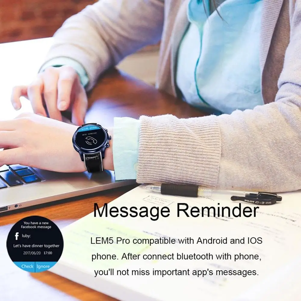 LEM5 Bluetooth Smart Watch GPS Android iOS 3G SIM Card Smartwatch Waterproof Whatsapp Pedometer Heart Rate Monitor relogio watch |