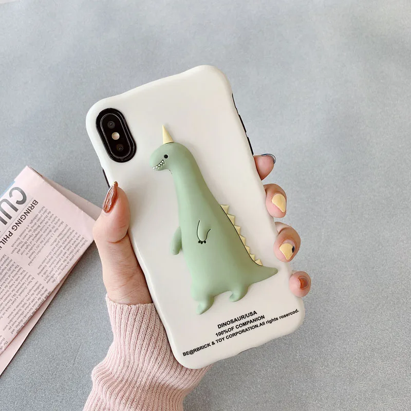 GlamPhone чехол стерео цыпленок динозавр чехол для телефона для iPhone11ProMAX X XS Max XR Мягкий силиконовый чехол для iPhone 7 8 6 6s Plus чехол