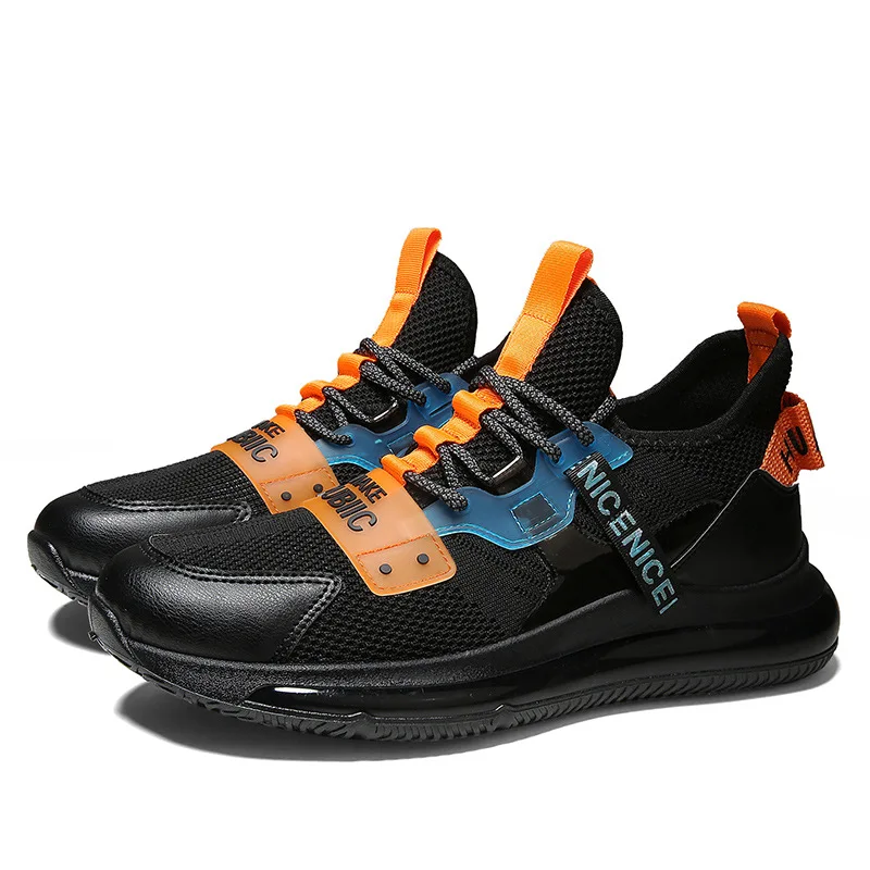 

2021 Spring and Summer Men's Shoes Men's Casual Sports Running Shoes Flying Woven Breathable Mesh Men's Outdoor Hiking Shoes