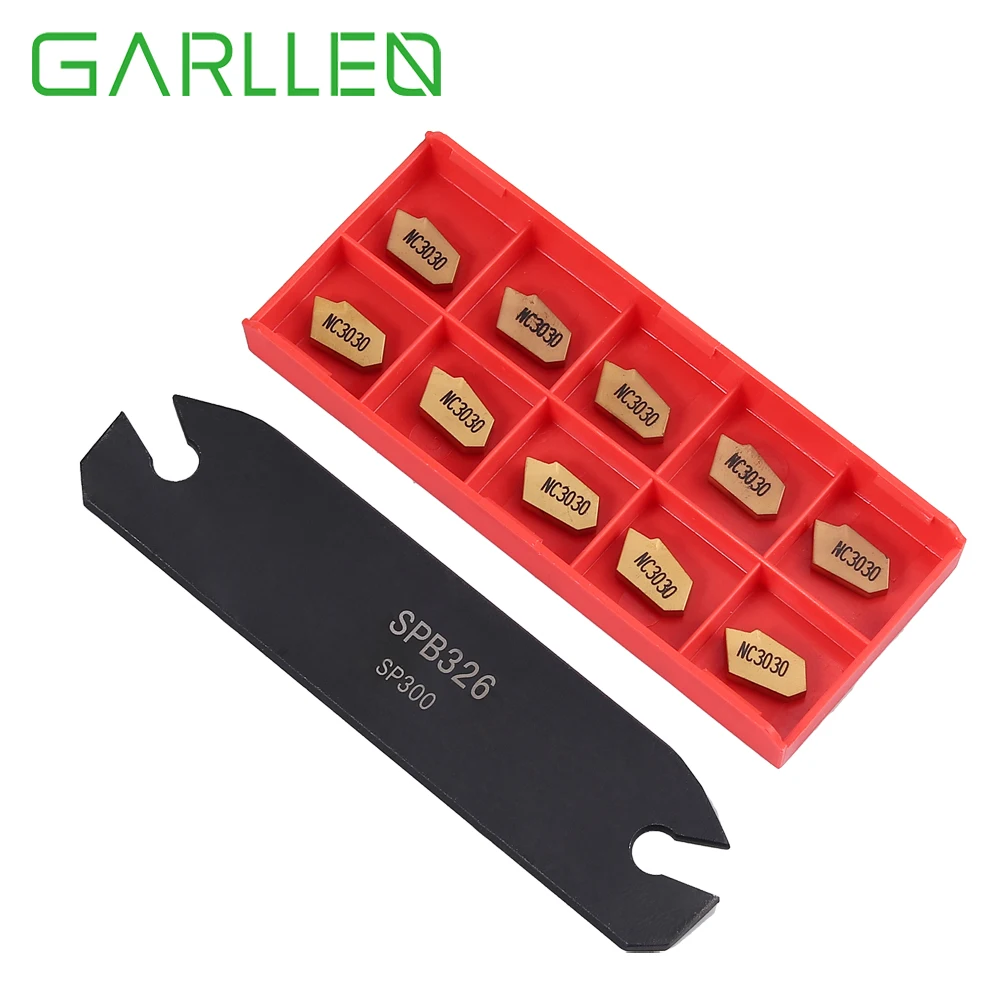 

GARLLEN High Quality SPB26-3 26mm Part Off Blade Grooving Cut-Off Tool With 10PCS GTN-3 SP300 Insert for Steel Semi-finishing